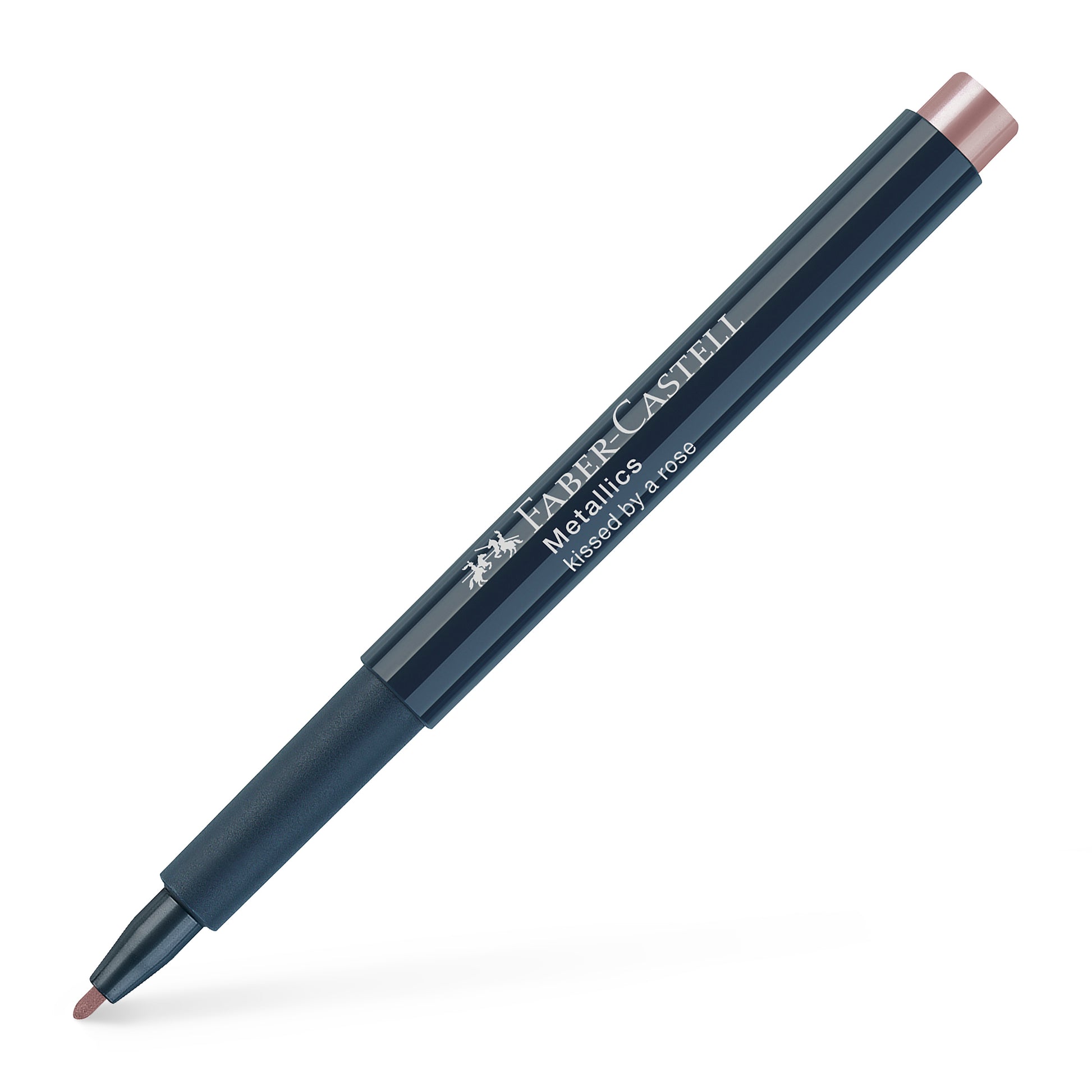 Marker metalizat rose Faber-Castell 1.5 mm pentru hartie neagra sticla plastic si metal