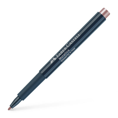 Marker metalizat rose Faber-Castell 1.5 mm pentru hartie neagra sticla plastic si metal