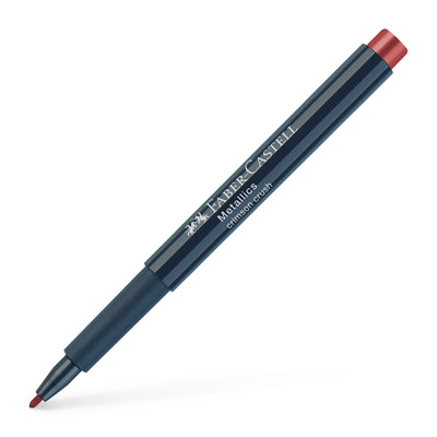 Marker metalizat rosu purpuriu Faber-Castell 1.5 mm pentru hartie neagra sticla si metal
