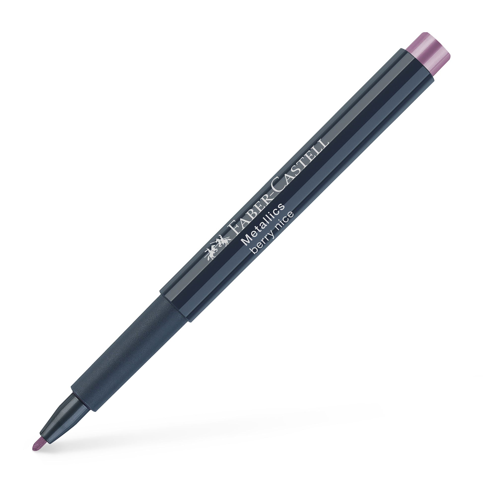 Marker metalizat roz Berry Faber-Castell 1.5 mm pentru hartie neagra sticla ceramica si metal