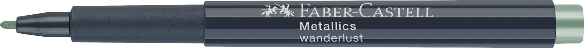 Marker metalizat verde Faber-Castell 1.5 mm pentru hartie neagra sticla plastic si metal