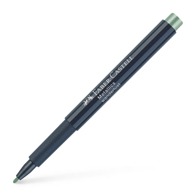 Marker metalizat verde Faber-Castell 1.5 mm pentru hartie neagra sticla plastic si metal