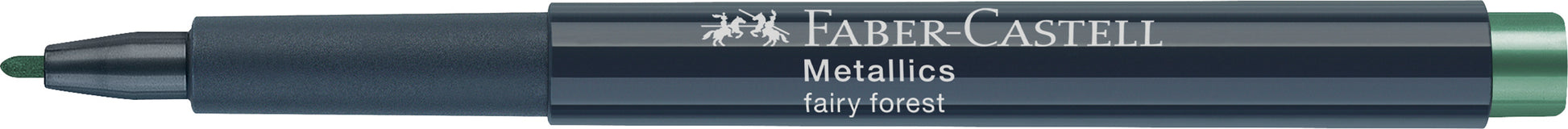 Marker metalizat verde padure Faber-Castell 1.5 mm pentru hartie neagra sticla ceramica si metal