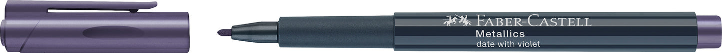 Marker metalizat violet Faber-Castell 1.5 mm pentru hartie neagra sticla plastic si metal