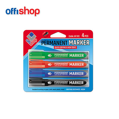 Marker permanent, 4 culori/blister, 2-4 mm - OFFISHOP