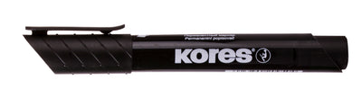 Marker permanent negru Kores varf rotund 3mm uscare rapida rezistenta 10 zile fara capac