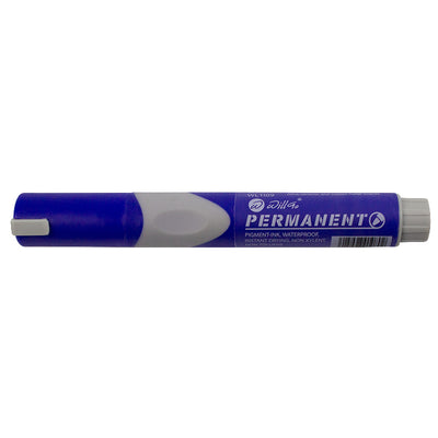 Marker permanent albastru Willgo cu grip de cauciuc varf rotund 1-3mm rezistent la apa scriere pe metal plastic sticla lemn