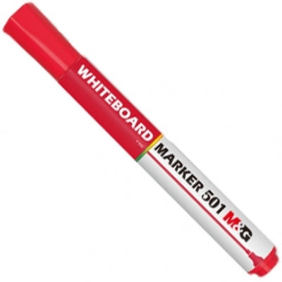 Marker pentru tabla alba M&G 501 rosu varf rotund 2mm cerneala pe baza de alcool uscare rapida stergere usoara