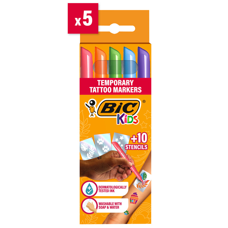 MARKER TATTOO KIDS SET 5 MARKERE + 10 SABLOANE BIC
