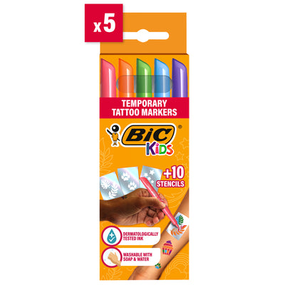 MARKER TATTOO KIDS SET 5 MARKERE + 10 SABLOANE BIC