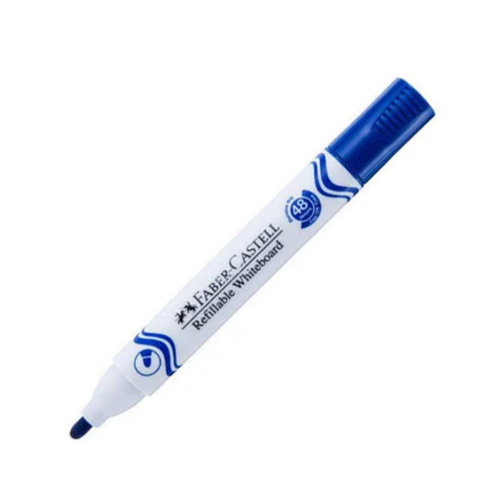 Marker whiteboard albastru Faber-Castell W20 varf 2.25mm stergere uscata fara reziduuri
