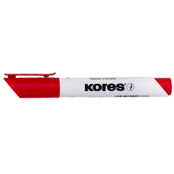 Marker whiteboard si flipchart rosu Kores varf tesit tehnologie Easy Flow cerneala non-toxica rezistenta UV