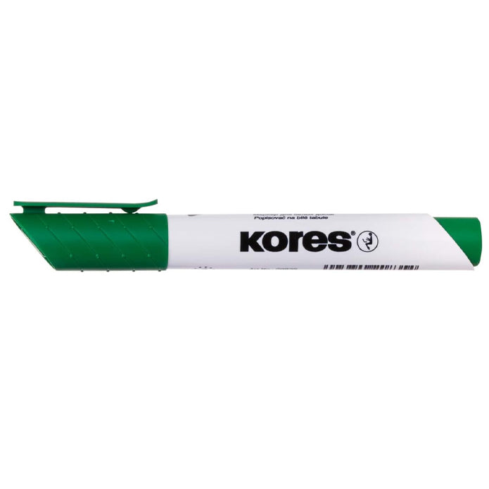 Marker whiteboard si flipchart verde Kores varf tesit tehnologie Easy Flow cerneala non-toxica rezistenta UV