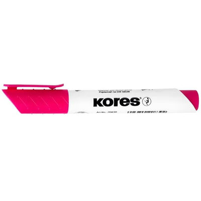 Marker whiteboard si flipchart magenta Kores varf rotund 3mm stergere fara urme rezistenta 24h fara capac