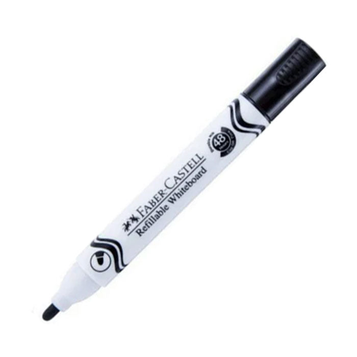 Marker whiteboard negru Faber-Castell W20 varf 2.25 mm stergere fara reziduuri