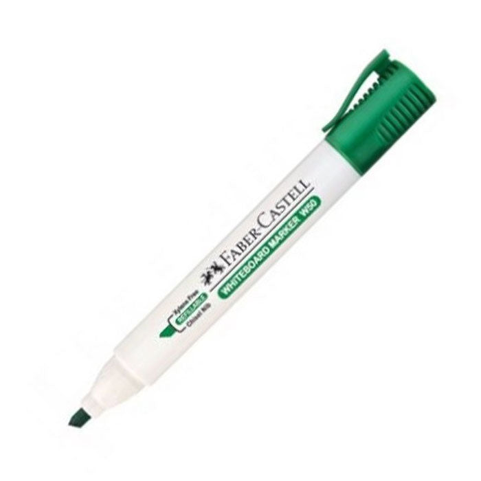 Marker whiteboard verde Faber-Castell W20 varf 2.25 mm stergere fara reziduuri