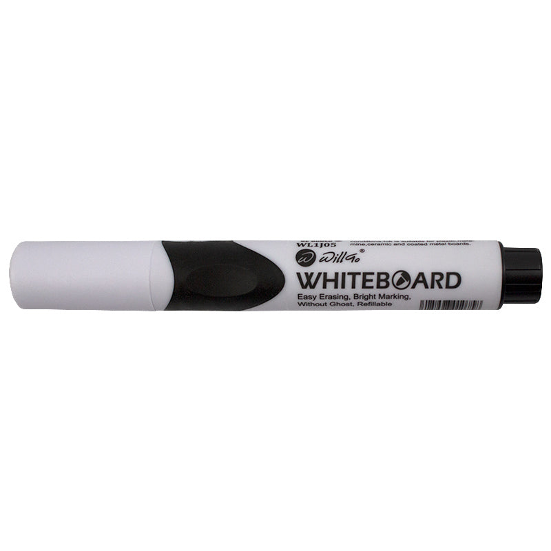 Marker negru Willgo pentru whiteboard si table de sticla varf rotund 1-3mm cu grip ergonomic
