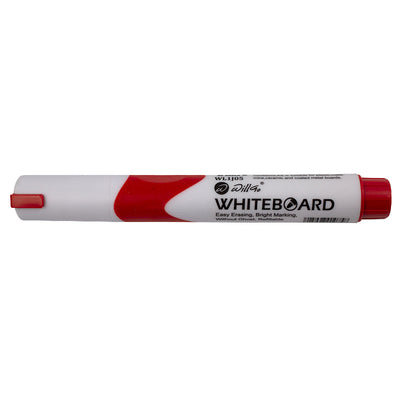 Marker rosu Willgo pentru whiteboard si table de sticla varf rotund 1-3mm cu grip ergonomic in culoarea scrierii