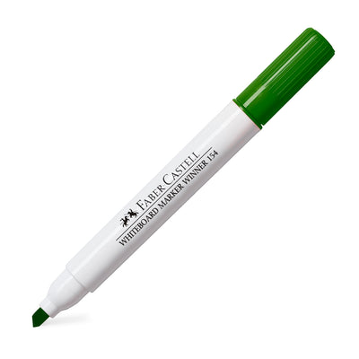 Marker whiteboard verde Faber-Castell Winner 154 varf tesit 3 grosimi de scriere stergere fara reziduuri