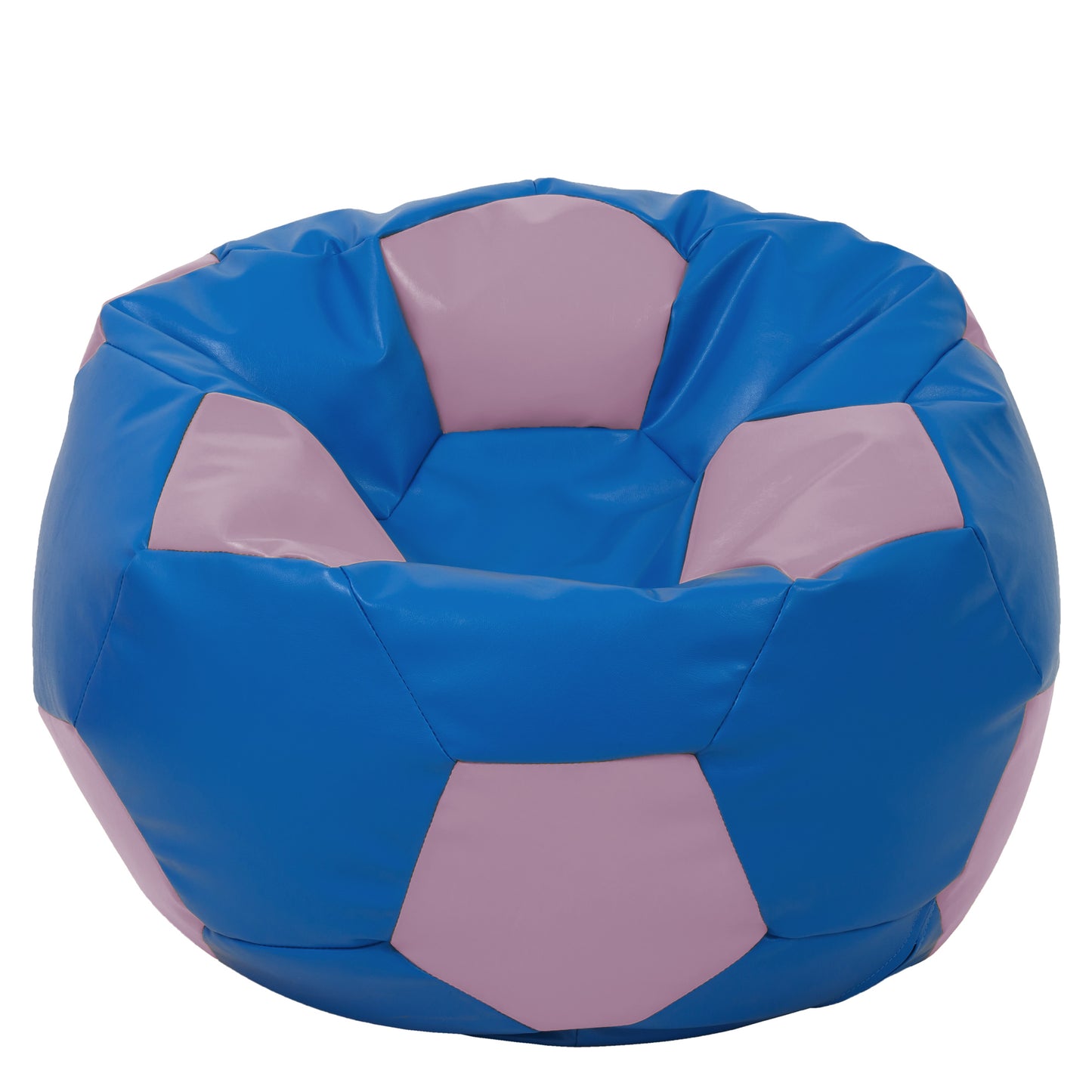 Fotoliu puf Mega Ball - imitatie piele - albastru/mov