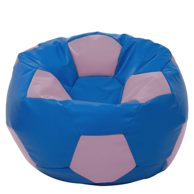 Fotoliu puf Mega Ball - imitatie piele - albastru/mov