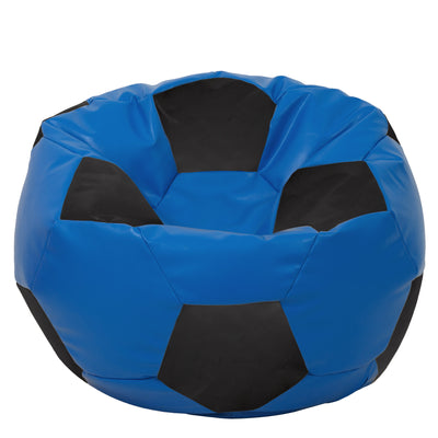 Fotoliu puf Mega Ball - imitatie piele - albastru/negru