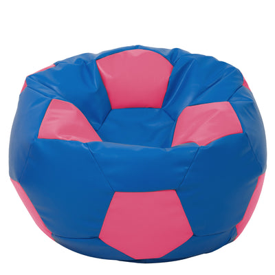 Fotoliu puf Mega Ball - imitatie piele - albastru/roz