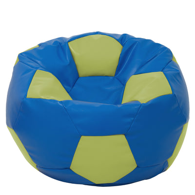 Fotoliu puf Mega Ball - imitatie piele - albastru/verde