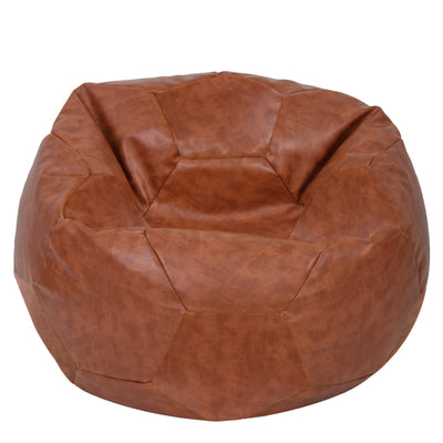 Fotoliu puf Mega Ball - imitatie piele - coniac