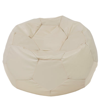 Fotoliu puf Mega Ball - imitatie piele - crem