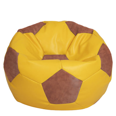 Fotoliu puf Mega Ball - imitatie piele - galben/coniac