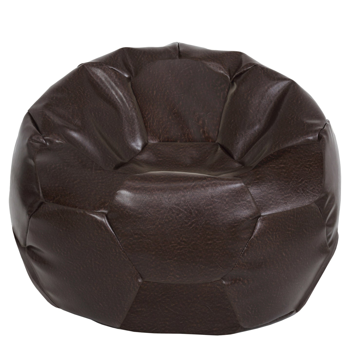 Fotoliu puf Mega Ball - imitatie piele - maro