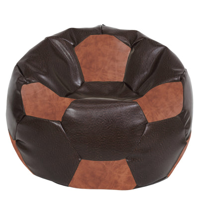 Fotoliu puf Mega Ball - imitatie piele - maro/coniac