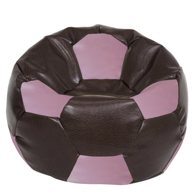 Fotoliu puf Mega Ball - imitatie piele - maro/mov