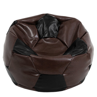 Fotoliu puf Mega Ball - imitatie piele - maro/negru