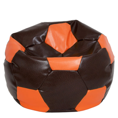 Fotoliu puf Mega Ball - imitatie piele - maro/portocaliu