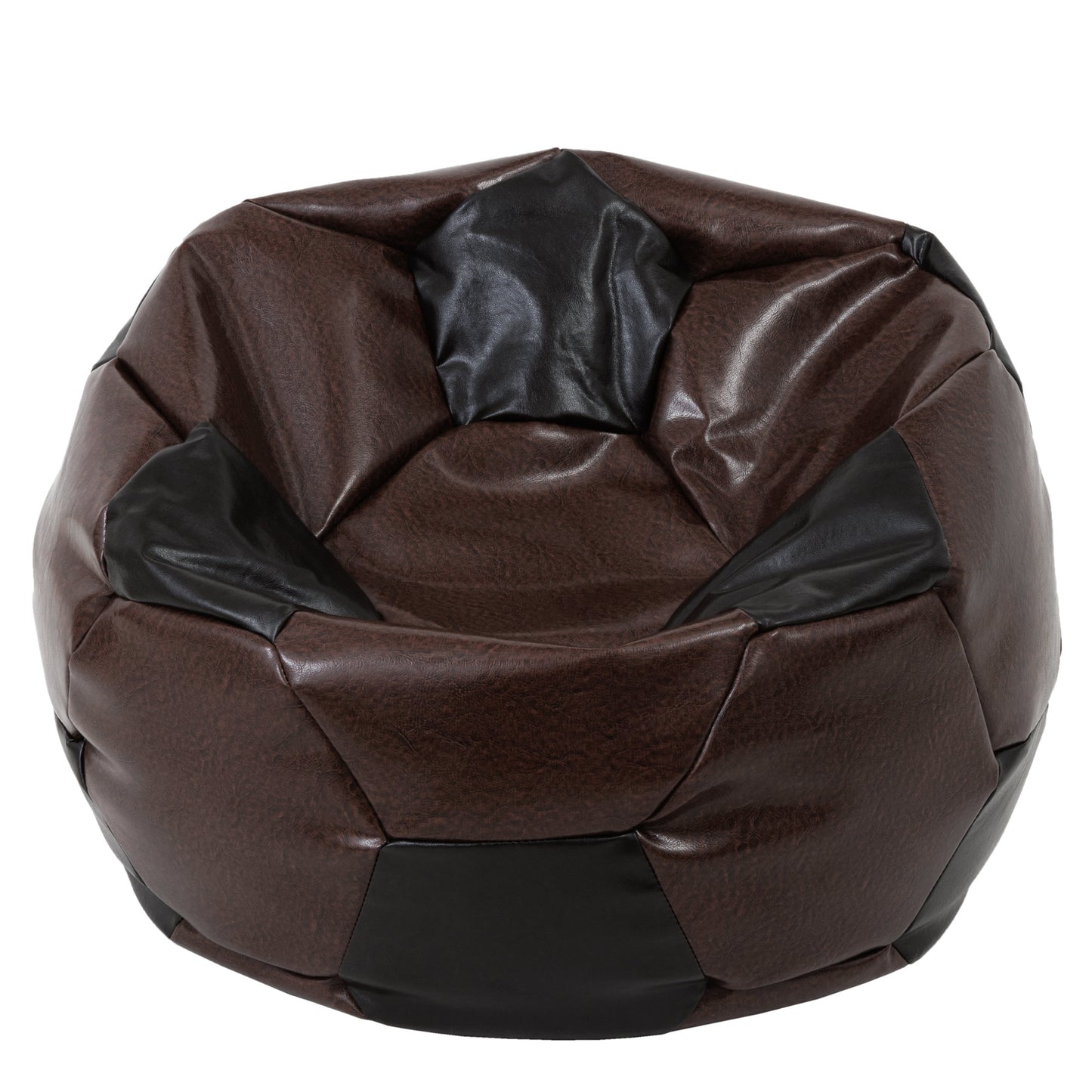 Fotoliu puf Mega Ball - imitatie piele - maro/wenge