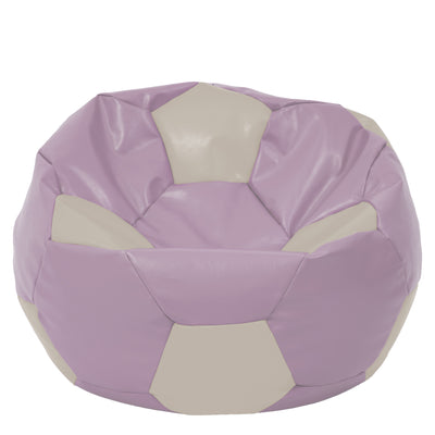 Fotoliu puf Mega Ball - imitatie piele - mov/crem