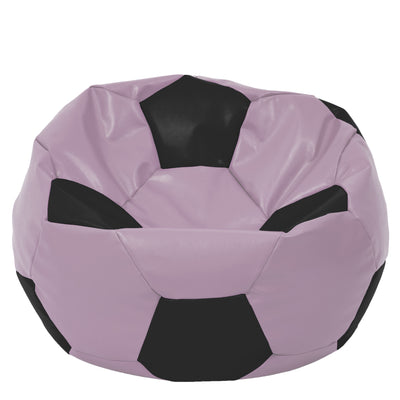 Fotoliu puf Mega Ball - imitatie piele - mov/negru