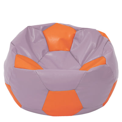 Fotoliu puf Mega Ball - imitatie piele - mov/portocaliu