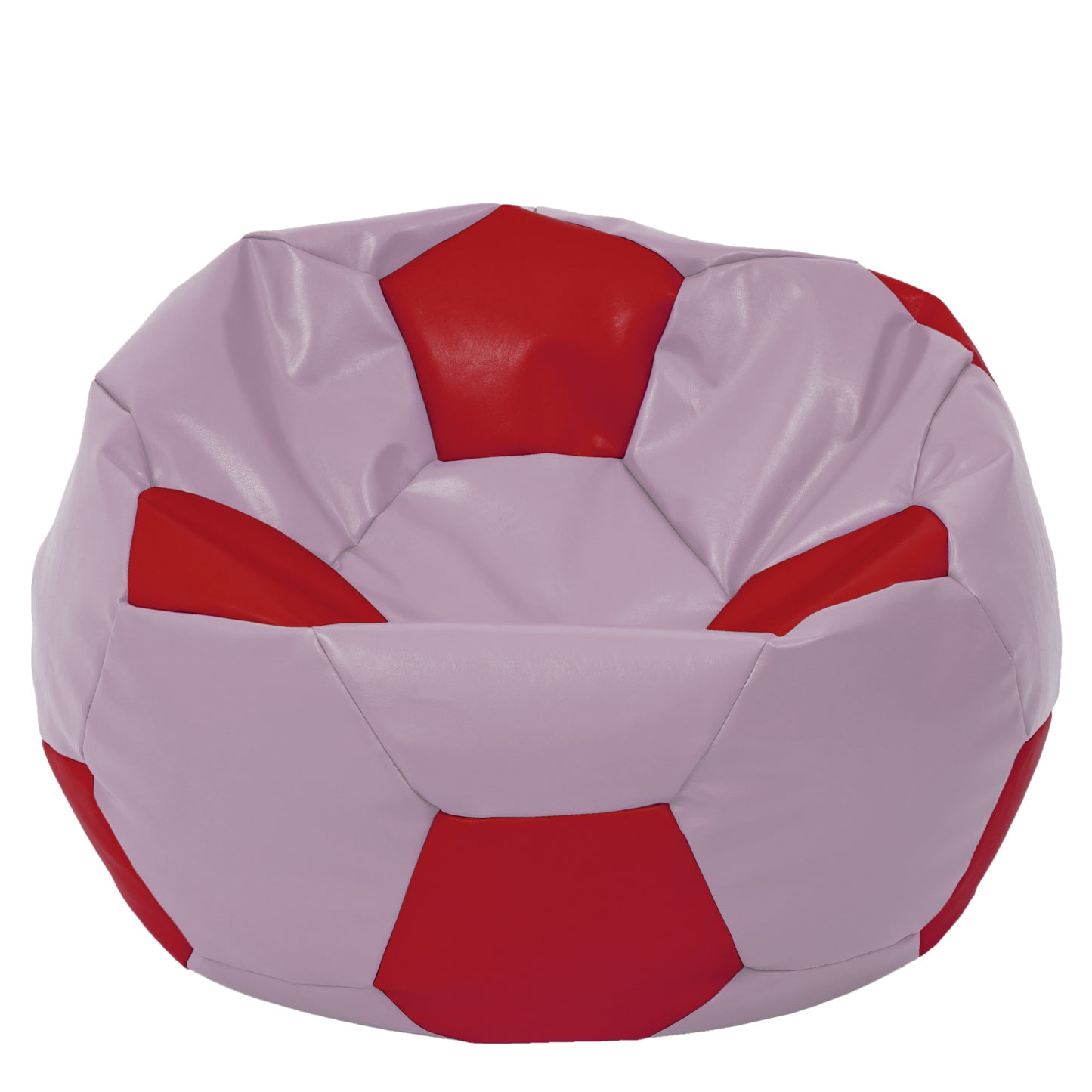 Fotoliu puf Mega Ball - imitatie piele - mov/rosu