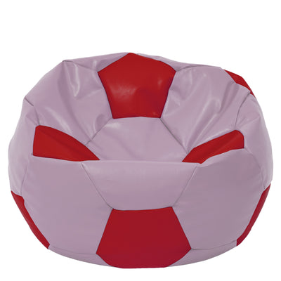 Fotoliu puf Mega Ball - imitatie piele - mov/rosu