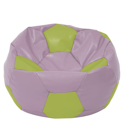 Fotoliu puf Mega Ball - imitatie piele - mov/verde