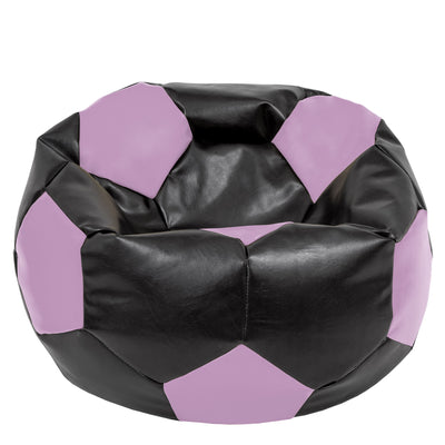 Fotoliu puf Mega Ball - imitatie piele - negru/mov