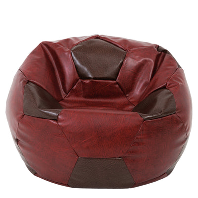 Fotoliu puf Mega Ball - imitatie piele - bordo/maro