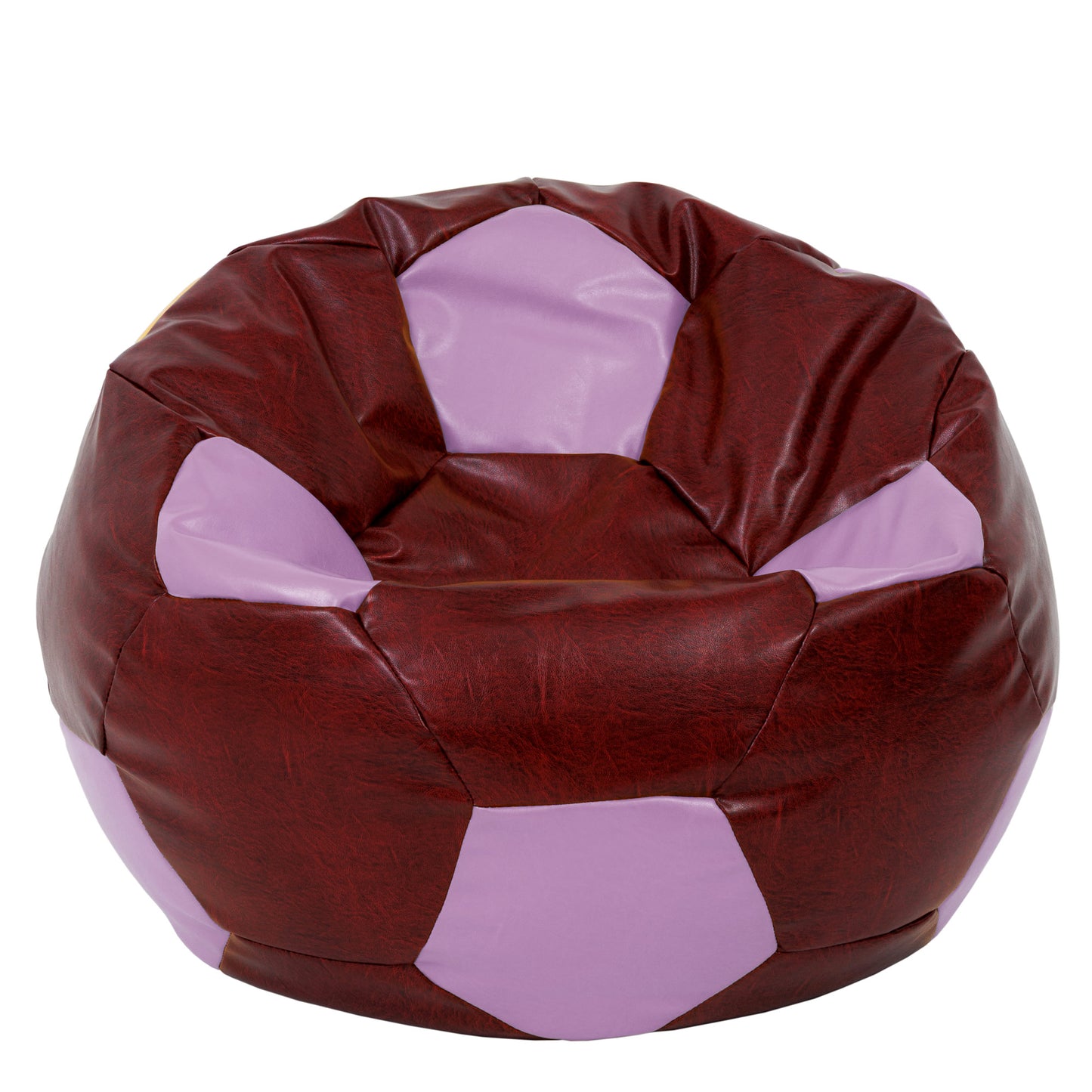 Fotoliu puf Mega Ball - imitatie piele - bordo/mov