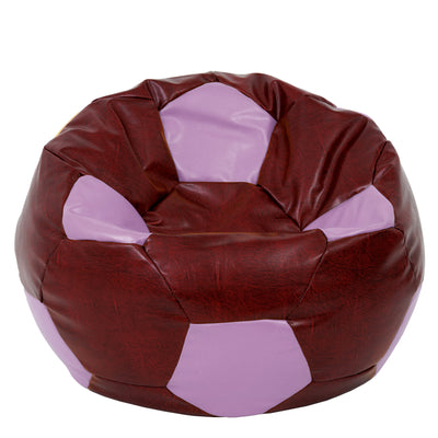 Fotoliu puf Mega Ball - imitatie piele - bordo/mov