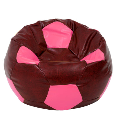 Fotoliu puf Mega Ball - imitatie piele - bordo/roz