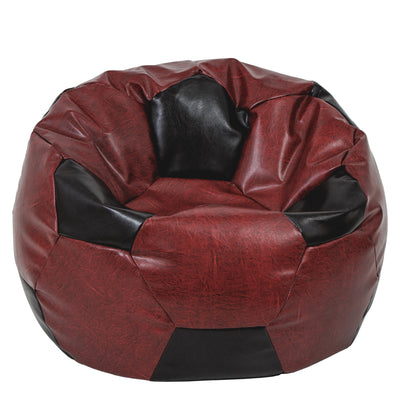 Fotoliu puf Mega Ball - imitatie piele - bordo/wenge