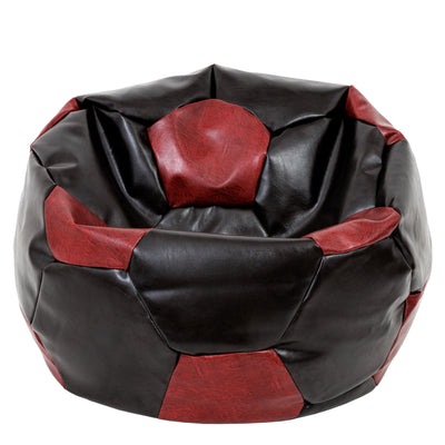 Fotoliu puf Mega Ball - imitatie piele - wenge/bordo
